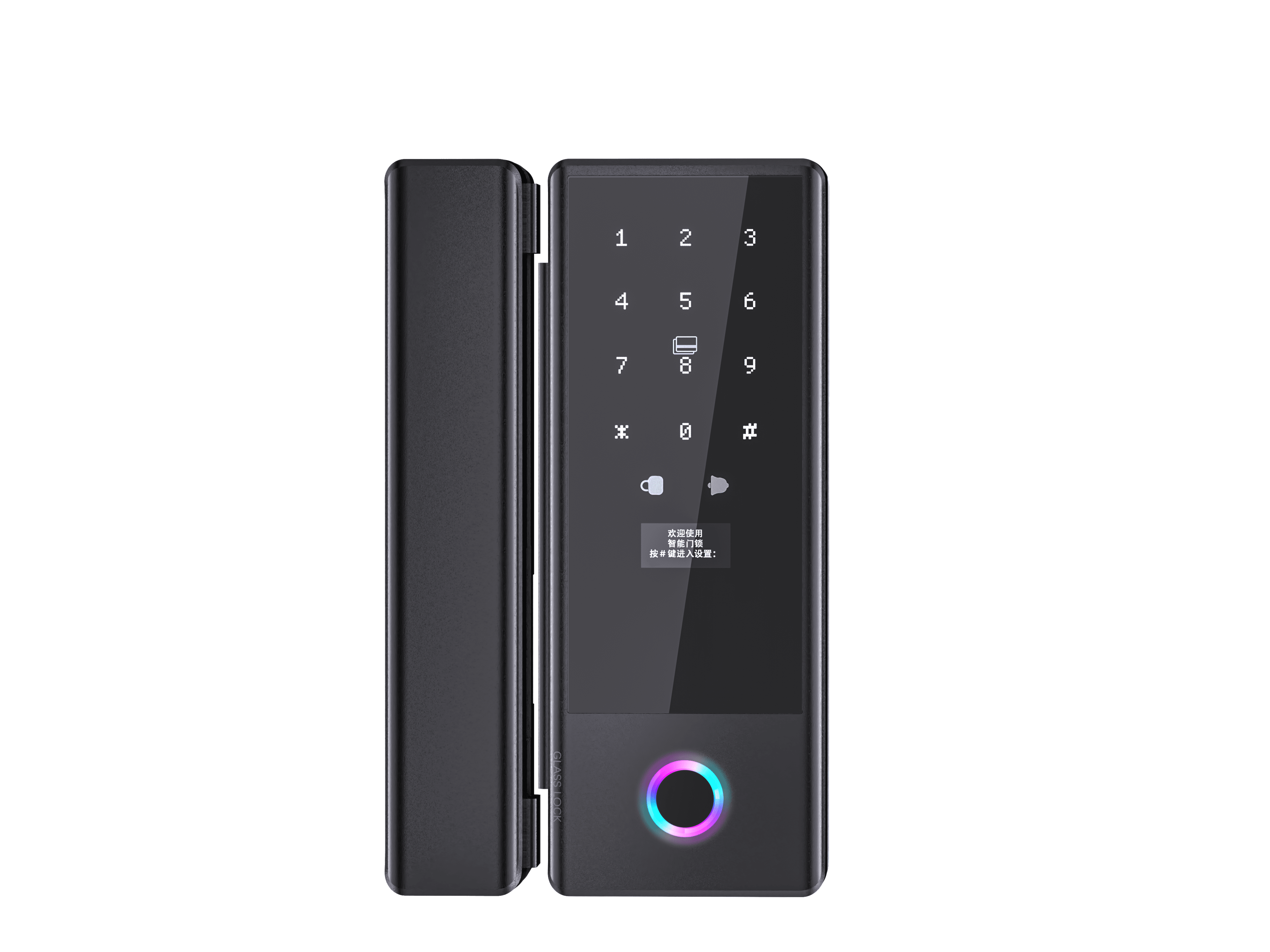 WiFi Series G2 Smart Biometric Glass Door Lock With App Support + Passcode + Fingerprint + Machanical key (With Wireless Remote)