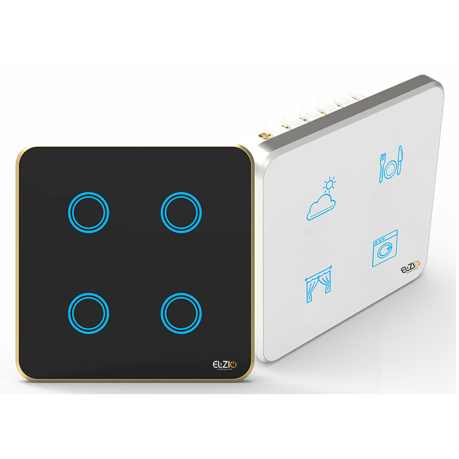 Luxeray ZigBee 4 ON/OFF or Scene Switch Glass Panel Touch 2M Size (4+0+0)
