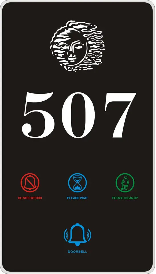 OutDoor Touch Switch DND Doorbell System Crystal Glass Panel For Hotel Room